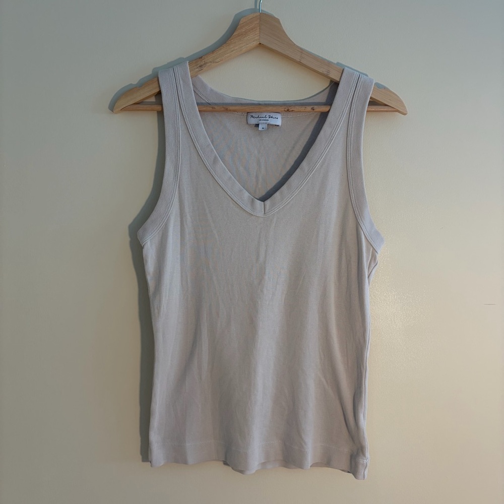Michael Stars Maya V-Neck Tank in Sand